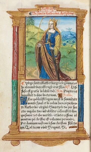 Printed Book of Hours (Use of Rome): fol. 109v, St. Catherine, 1510. Creator: Guillaume Le Rouge