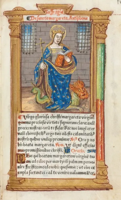 Framed Print : Printed Book of Hours (Use of Rome): fol. 110r, St. Margaret, 1510. Creator: Guillaume Le Rouge Framed Print : Printed Book of Hours (Use of Rome): fol. 110r, St. Margaret, 1510. Creator: Guillaume Le Rouge