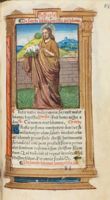 Framed Print : Printed Book of Hours (Use of Rome): fol. 98r, St. John the Baptist, 1510. Creator Framed Print : Printed Book of Hours (Use of Rome): fol. 98r, St. John the Baptist, 1510. Creator