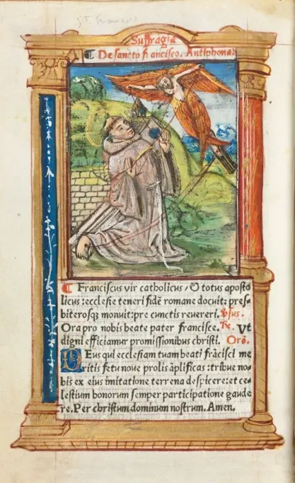 Framed Print : Printed Book of Hours (Use of Rome): fol. 106v, St. Francis of Assisi, 1510. Creator
