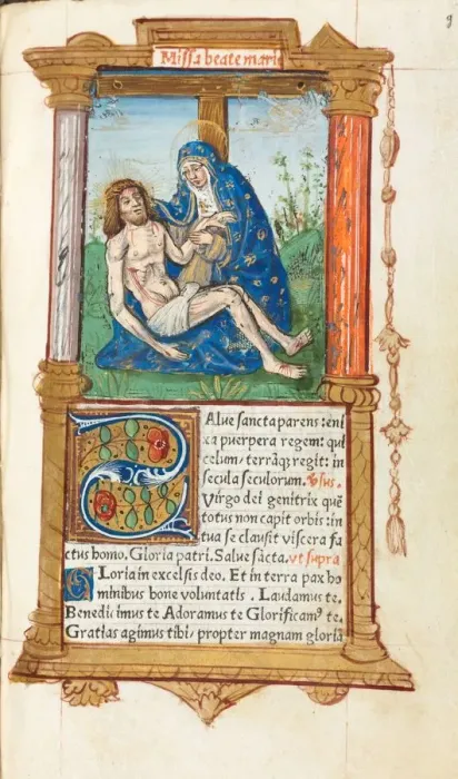 Framed Print : Printed Book of Hours (Use of Rome): fol. 53r, Pieta, 1510. Creator: Guillaume Le Rouge (French Framed Print : Printed Book of Hours (Use of Rome): fol. 53r, Pieta, 1510. Creator: Guillaume Le Rouge (French