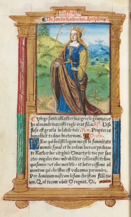 Framed Print : Printed Book of Hours (Use of Rome): fol. 109v, St. Catherine, 1510. Creator: Guillaume Le Rouge Framed Print : Printed Book of Hours (Use of Rome): fol. 109v, St. Catherine, 1510. Creator: Guillaume Le Rouge