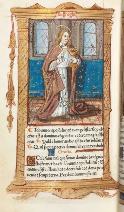 Framed Print : Printed Book of Hours (Use of Rome): fol. 98v, St. John the Evangelist, 1510. Creator