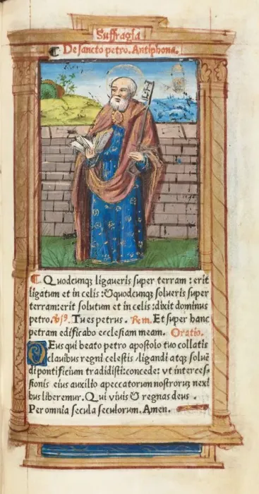Framed Print : Printed Book of Hours (Use of Rome): fol. 99r, St. Peter, 1510. Creator: Guillaume Le Rouge