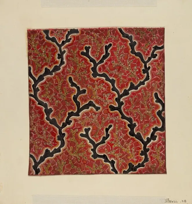 Framed Print : Printed Calico, 1938. Creator: Marie Lutrell Framed Print : Printed Calico, 1938. Creator: Marie Lutrell