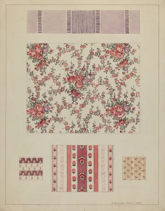 Framed Print : Printed Cotton, 1938. Creator: J. Howard Iams Framed Print : Printed Cotton, 1938. Creator: J. Howard Iams
