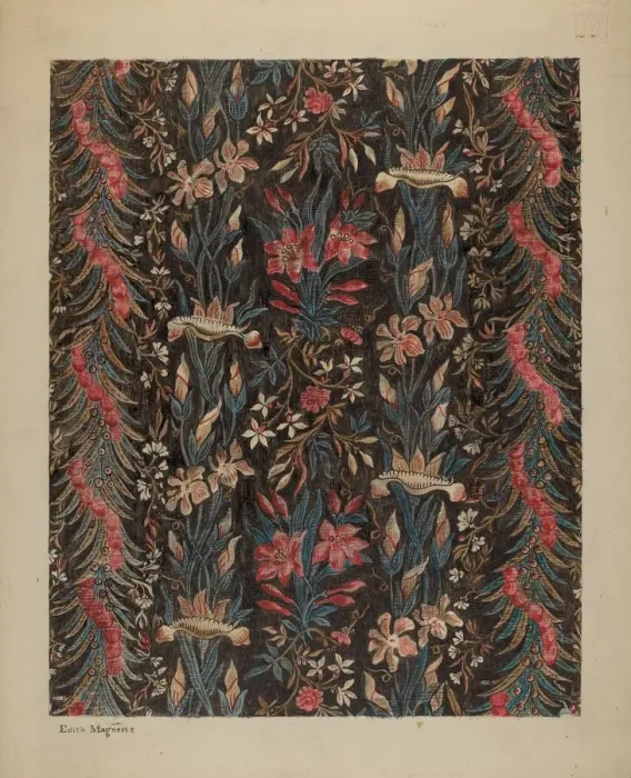 Framed Print : Printed Cotton, c. 1939. Creator: Edith Magnette Framed Print : Printed Cotton, c. 1939. Creator: Edith Magnette