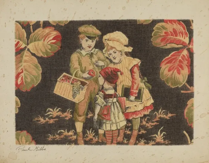 Framed Print : Printed Cotton, c. 1940. Creator: Pearl Gibbo Framed Print : Printed Cotton, c. 1940. Creator: Pearl Gibbo