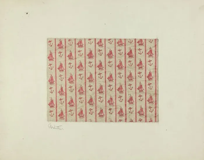 Framed Print : Printed Cotton, c. 1941. Creator: Charlotte Winter Framed Print : Printed Cotton, c. 1941. Creator: Charlotte Winter
