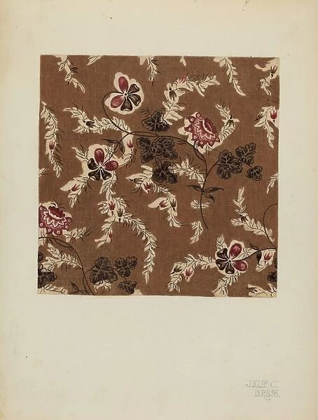 Printed Cotton, c. 1942. Creator: Julie C Brush