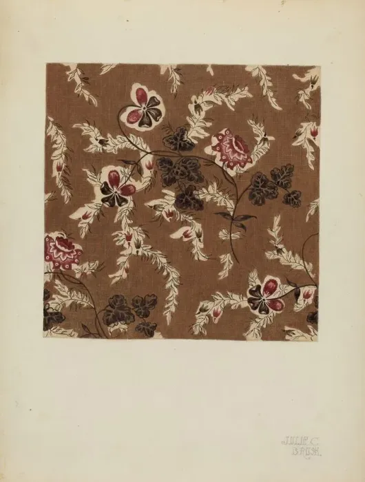 Framed Print : Printed Cotton, c. 1942. Creator: Julie C Brush