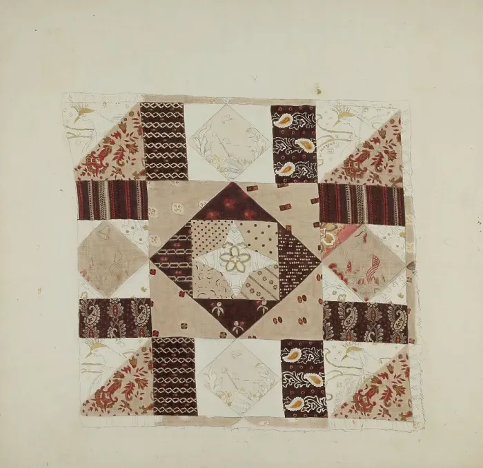 Framed Print : Printed Cotton (Quilt), 1935 / 1942. Creator: John Tubrant Framed Print : Printed Cotton (Quilt), 1935 / 1942. Creator: John Tubrant