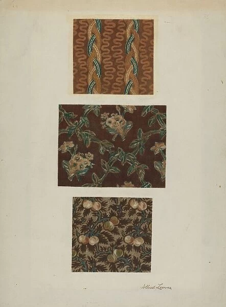 Printed Cottons from Quilt, c. 1939. Creator: Albert J. Levone