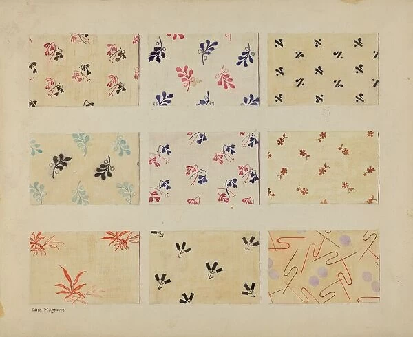 Printed Quilt Patches, 1935  /  1942. Creator: Edith Magnette