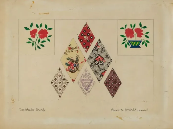 Framed Print : Printed Quilt Patterns, 1935 / 1942. Creator: William P. Shearwood Framed Print : Printed Quilt Patterns, 1935 / 1942. Creator: William P. Shearwood