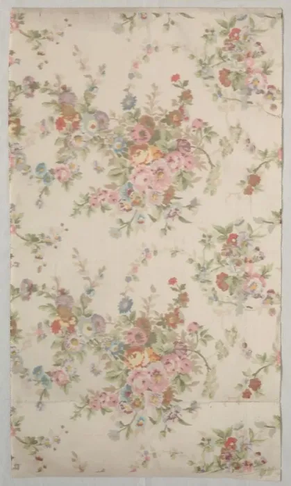 Framed Print : Printed Silk with Flower Design, late 1800s. Creator: Unknown Framed Print : Printed Silk with Flower Design, late 1800s. Creator: Unknown