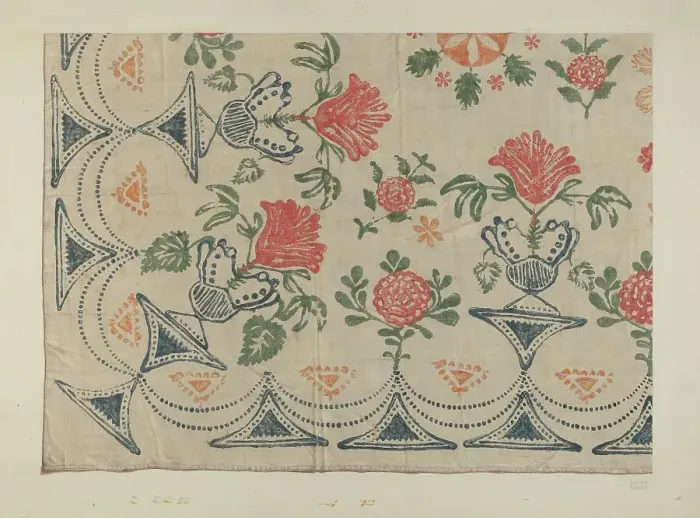 Framed Print : Printed Textile, 1935 / 1942. Creator: Edward Kibbee Framed Print : Printed Textile, 1935 / 1942. Creator: Edward Kibbee