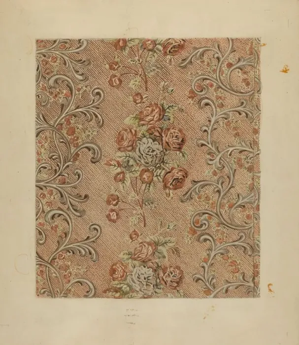 Framed Print : Printed Textile, c. 1936. Creator: George Loughridge Framed Print : Printed Textile, c. 1936. Creator: George Loughridge
