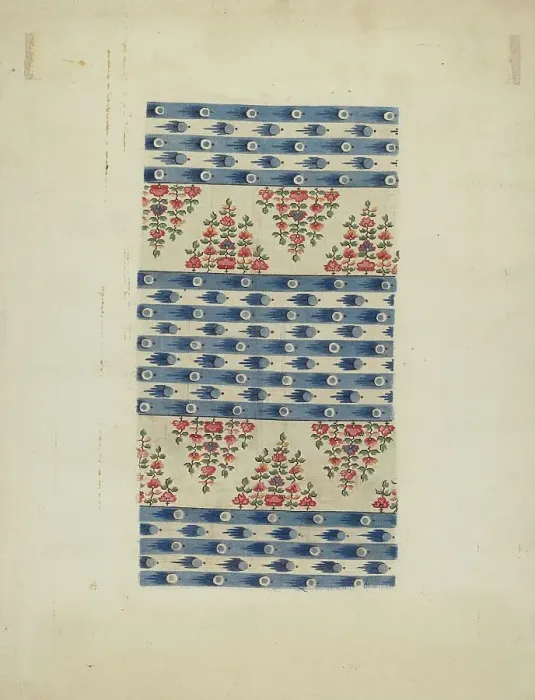 Framed Print : Printed Textile, c. 1938. Creator: Eleanor Rogers Framed Print : Printed Textile, c. 1938. Creator: Eleanor Rogers