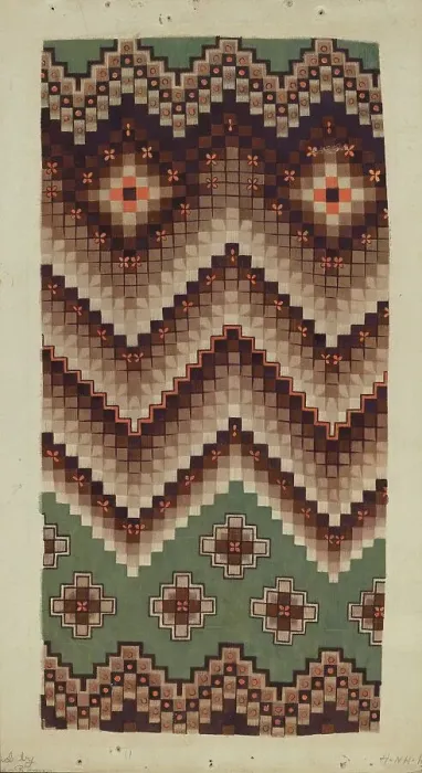 Framed Print : Printed Textile, c. 1938. Creator: Eleanor Rogers Framed Print : Printed Textile, c. 1938. Creator: Eleanor Rogers
