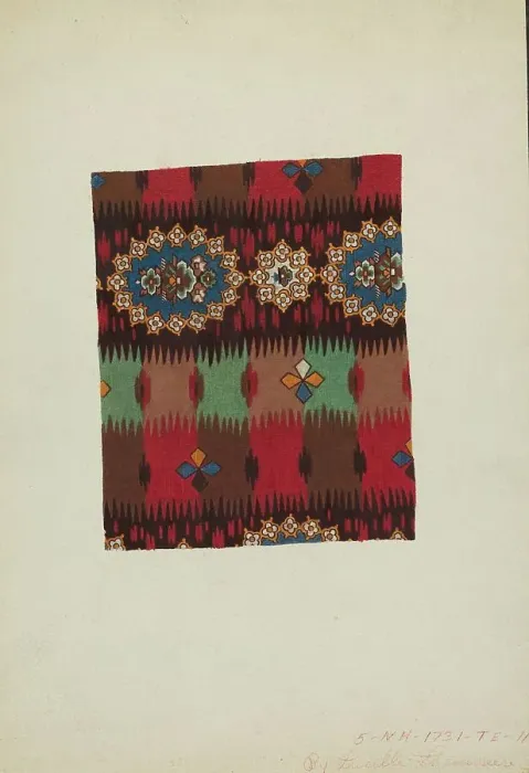 Framed Print : Printed Textile, c. 1938. Creator: Lucille Lacoursiere Framed Print : Printed Textile, c. 1938. Creator: Lucille Lacoursiere