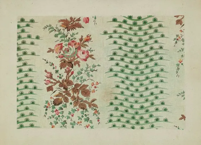 Framed Print : Printed Textile, c. 1938. Creator: Ralph M. Lewis Framed Print : Printed Textile, c. 1938. Creator: Ralph M. Lewis