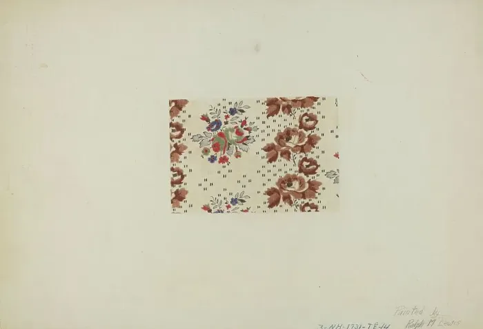 Framed Print : Printed Textile, c. 1938. Creator: Ralph M. Lewis Framed Print : Printed Textile, c. 1938. Creator: Ralph M. Lewis