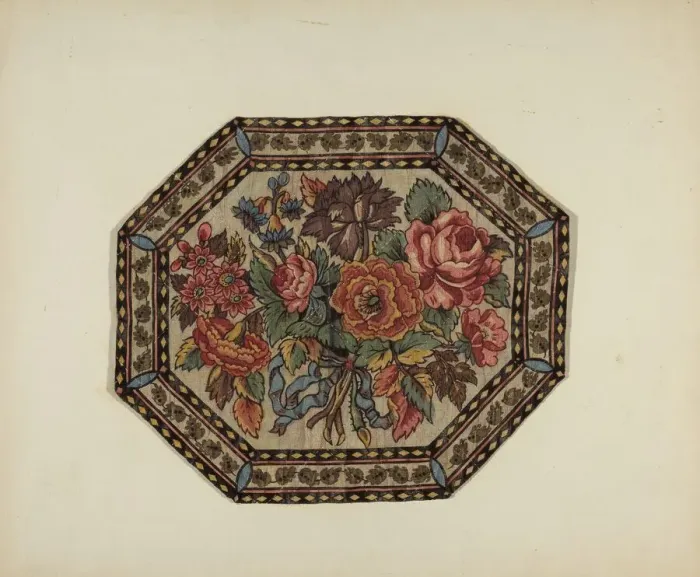 Framed Print : Printed Textile, c. 1940. Creator: Bessie Forman Framed Print : Printed Textile, c. 1940. Creator: Bessie Forman