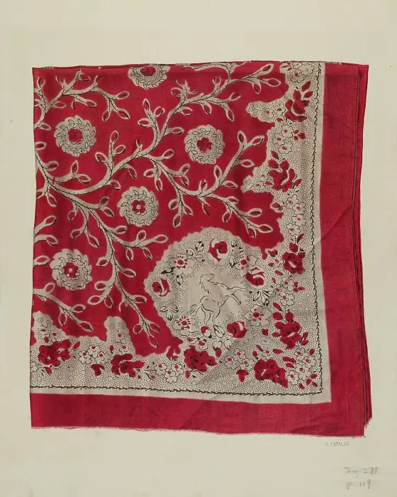 Framed Print : Printed Textile, c. 1941. Creator: Ernest Capaldo Framed Print : Printed Textile, c. 1941. Creator: Ernest Capaldo