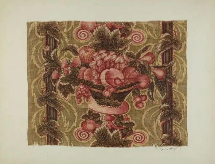 Framed Print : Printed Textiles, c. 1939. Creator: Jenny Almgren Framed Print : Printed Textiles, c. 1939. Creator: Jenny Almgren