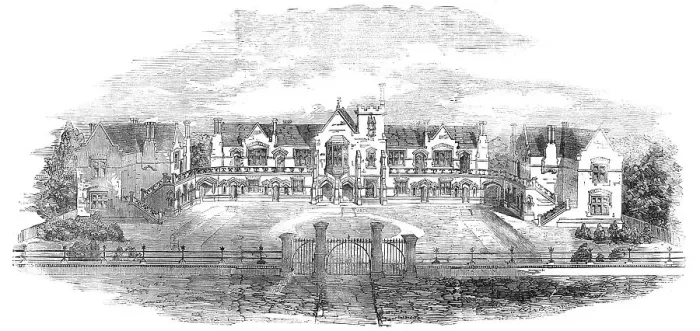 Framed Print : The Printers Almshouses, Wood-Green, Tottenham, 1856. Creator: Unknown Framed Print : The Printers Almshouses, Wood-Green, Tottenham, 1856. Creator: Unknown