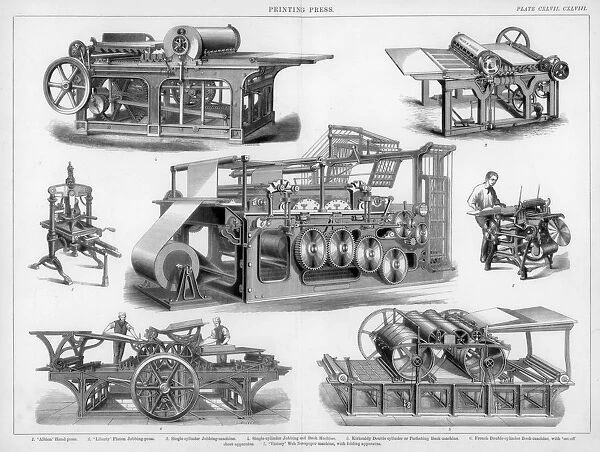Printing presses, 19th or 20th century. Artist:s Miller