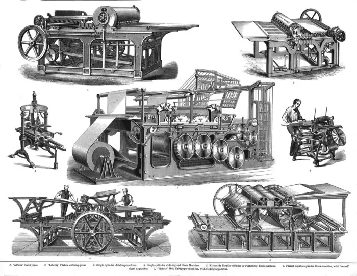Framed Print : Printing presses, late 19th century? Framed Print : Printing presses, late 19th century?