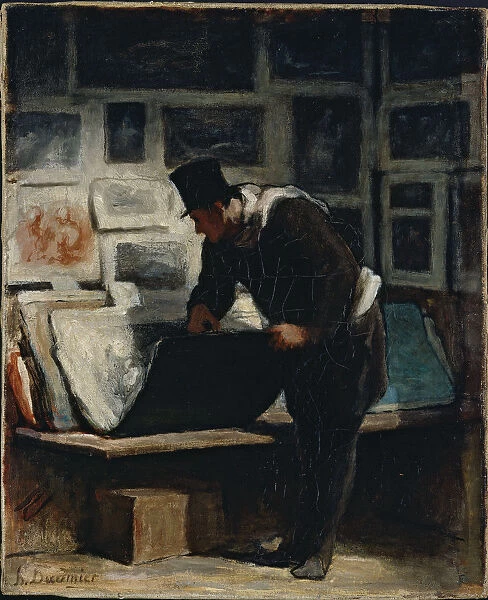 The Prints Collector. Artist: Daumier, Honore (1808-1879)