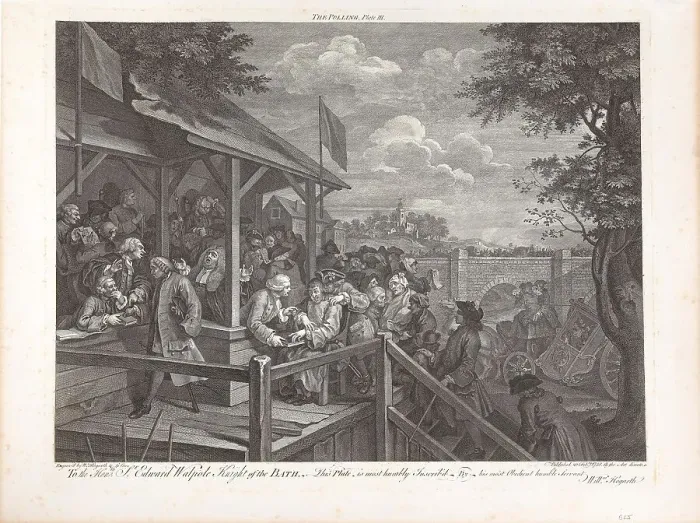 Framed Print : Four Prints of an Election: The Polling, Plate III, 1758. Creator: Hogarth, William (1697-1764) Framed Print : Four Prints of an Election: The Polling, Plate III, 1758. Creator: Hogarth, William (1697-1764)