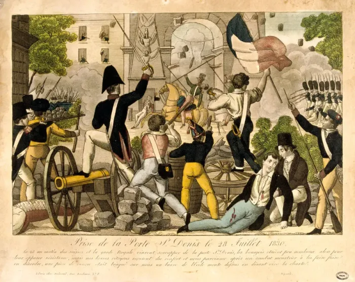 Framed Print : Prise de la Porte St Denis le 28th Juillet 1830, Revolution of 1830, Paris Framed Print : Prise de la Porte St Denis le 28th Juillet 1830, Revolution of 1830, Paris