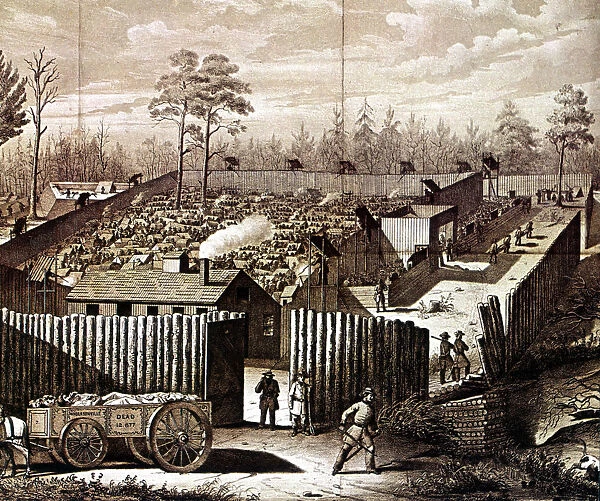 Prison stockade at Andersonville, Georgia, American Civil War, 1861-1865
