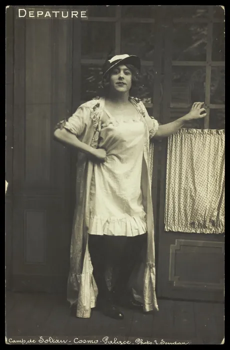 Framed Print : A prisoner of war dressed in drag, [between 1910 and 1919?]. Creator: L Soudan
