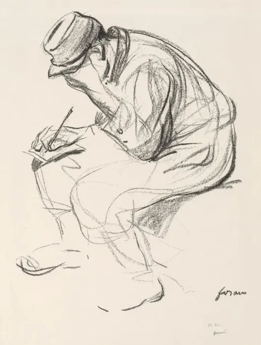 Framed Print : Prisoner of War Writing a Letter. Creator: Jean Louis Forain (French, 1852-1931)