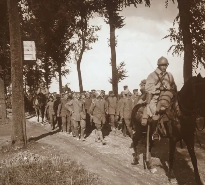 Framed Print : Prisoners at Catenoy, Oise, northern France, c1914-c1918 Framed Print : Prisoners at Catenoy, Oise, northern France, c1914-c1918