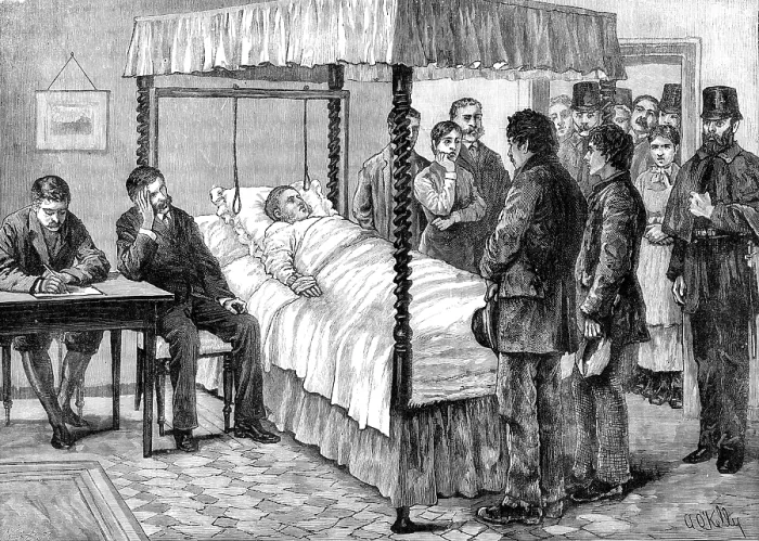 Framed Print : Prisoners charged with shooting Mr. Hearn at Ballinrobe, Mayo, brought...for identification, 1881. Creator: William James Palmer Framed Print : Prisoners charged with shooting Mr. Hearn at Ballinrobe, Mayo, brought...for identification, 1881. Creator: William James Palmer