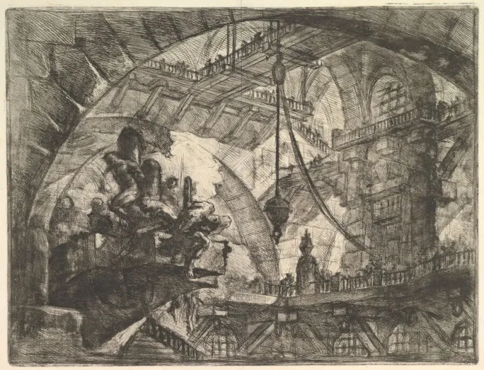 Framed Print : Prisoners on a Projecting Platform, from Carceri d invenzione (Imaginary Prisons), ca Framed Print : Prisoners on a Projecting Platform, from Carceri d invenzione (Imaginary Prisons), ca