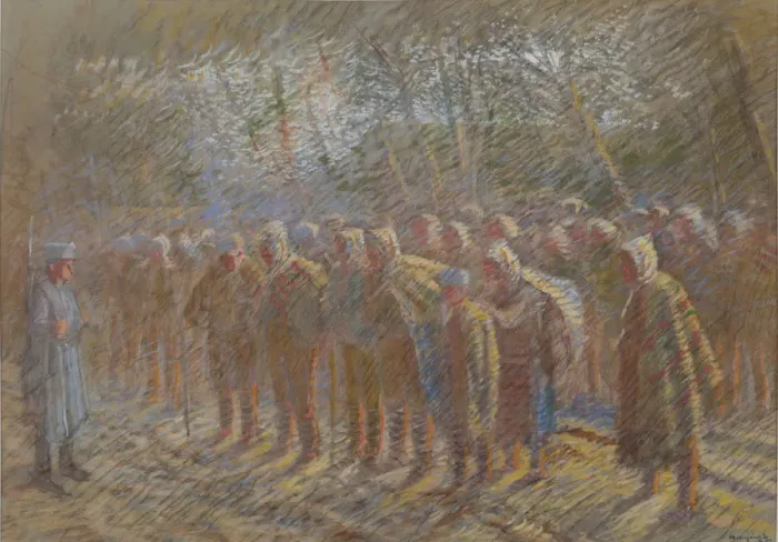 Framed Print : The Prisoners of War, 1914. Creator: Mednyanszky, Laszlo (1852-1919) Framed Print : The Prisoners of War, 1914. Creator: Mednyanszky, Laszlo (1852-1919)