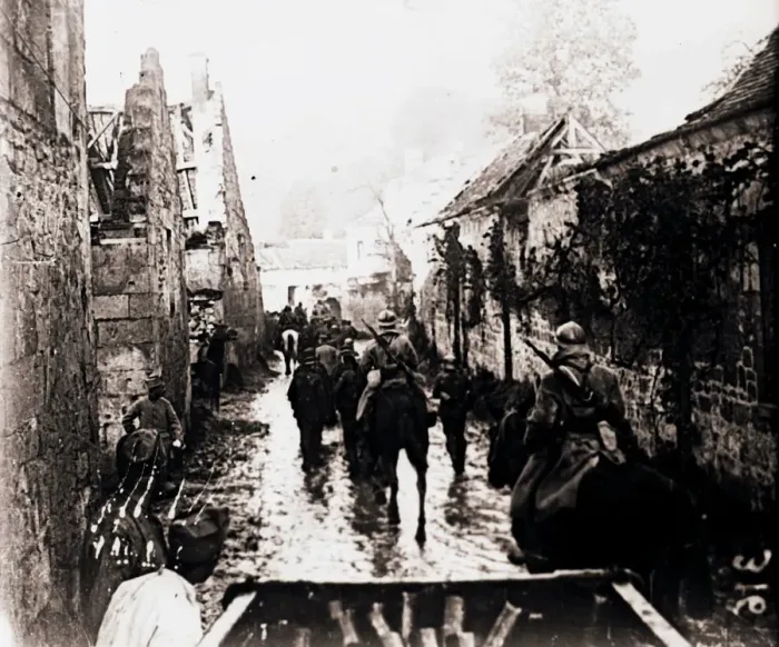 Framed Print : Prisoners of war, Bucy-le-Long, northern France, c1914-c1918 Framed Print : Prisoners of war, Bucy-le-Long, northern France, c1914-c1918