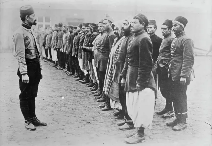 Framed Print : Prisoners at Zossen, between 1914 and c1915. Creator: Bain News Service Framed Print : Prisoners at Zossen, between 1914 and c1915. Creator: Bain News Service