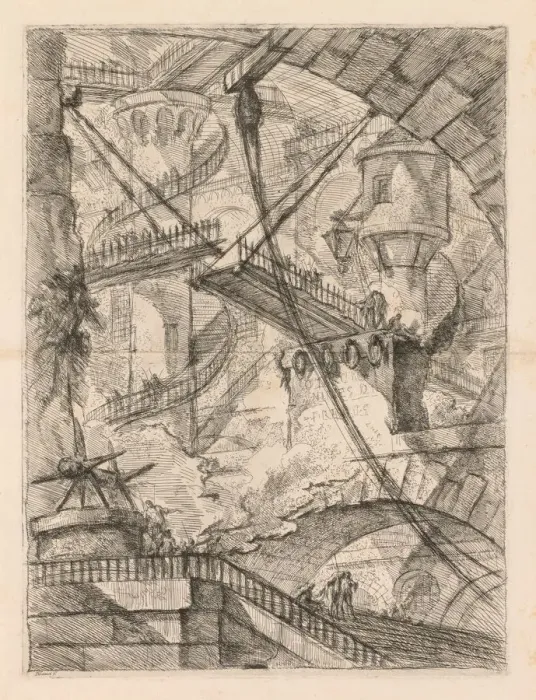 Framed Print : The Prisons: An Immense Interior with a Drawbridge, 1745-1750 Framed Print : The Prisons: An Immense Interior with a Drawbridge, 1745-1750