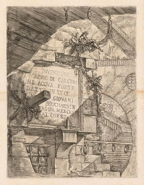 The Prisons: Title Page -- Interior of a Prison, 1745-1750. Creator: Giovanni Battista Piranesi