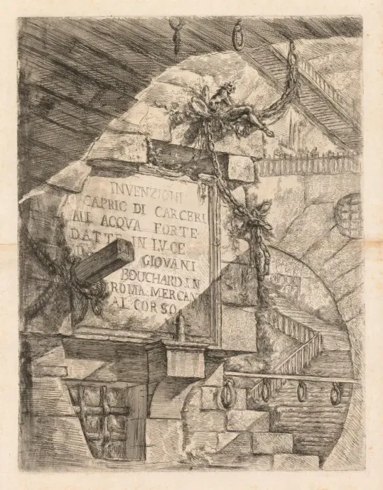 Framed Print : The Prisons: Title Page -- Interior of a Prison, 1745-1750. Creator: Giovanni Battista Piranesi Framed Print : The Prisons: Title Page -- Interior of a Prison, 1745-1750. Creator: Giovanni Battista Piranesi