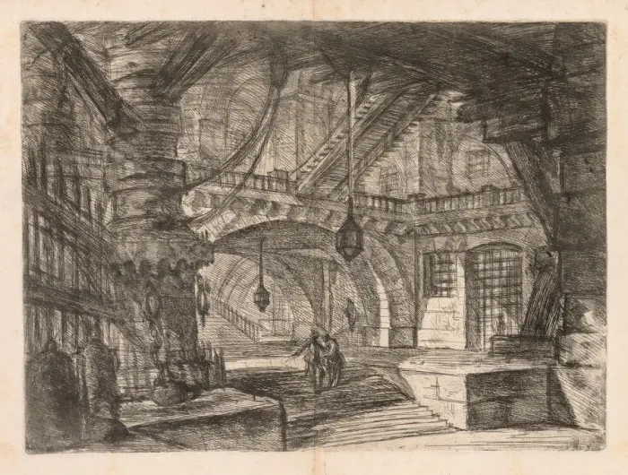 Framed Print : The Prisons: A Wide Hall with Lanterns, 1745-1750. Creator: Giovanni Battista Piranesi (Italian Framed Print : The Prisons: A Wide Hall with Lanterns, 1745-1750. Creator: Giovanni Battista Piranesi (Italian