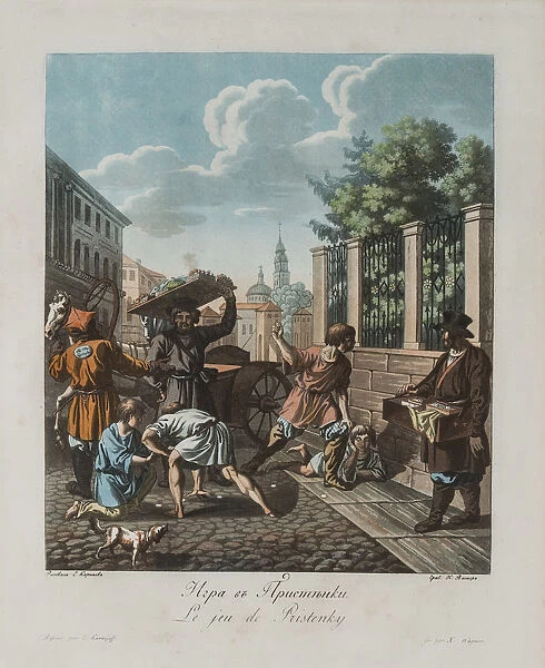 The Pristenok Game, ca 1812. Artist: Korneev (Karneev), Yemelyan Mikhaylovich (ca 1780-after 1839)